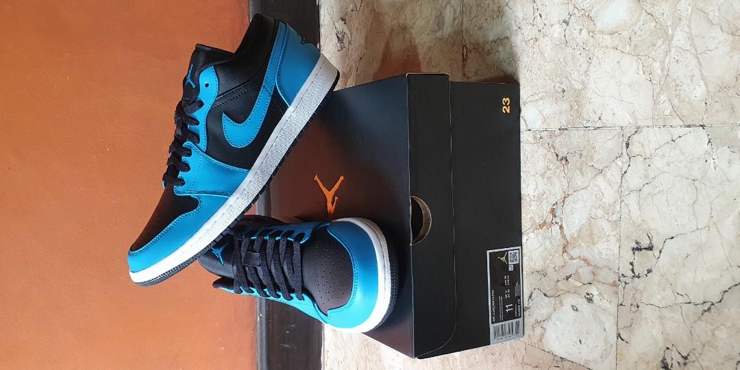 Jordan 1 Low Laser Blue Black Men S Fashion Footwear Sneakers On Carousell Jordan 1 Low Laser Blue Black Men S Fashion Footwear Sneakers On Carousell