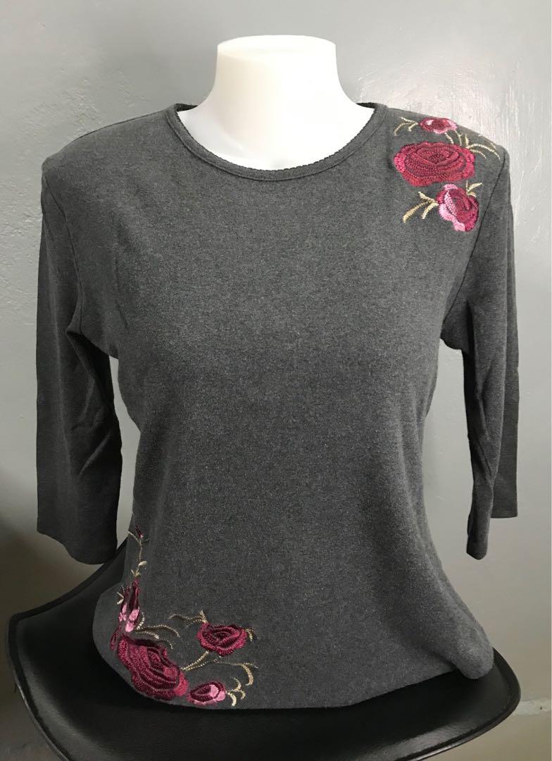karen scott embroidered tops