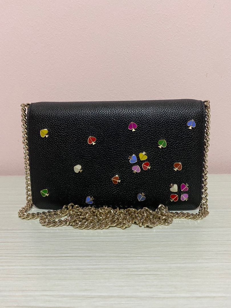 margaux enamel spade chain wallet