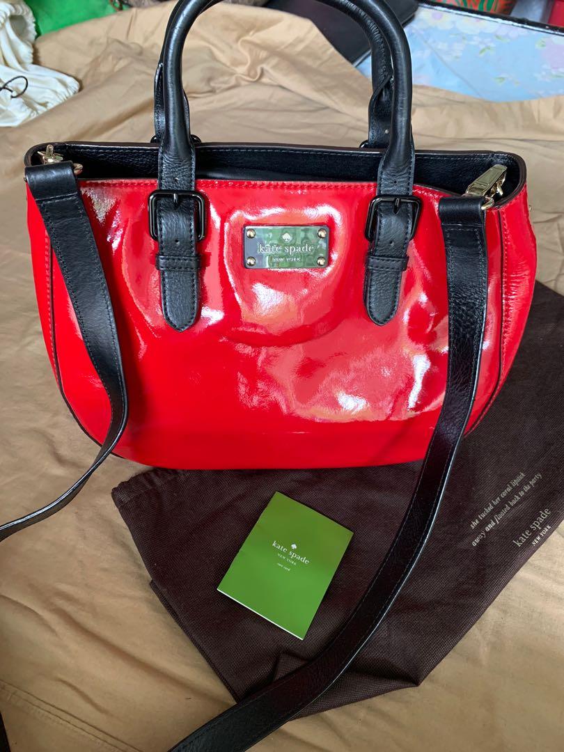 Kate spade red and black leather, Women's Fashion, Bags & Wallets, Purses &  Pouches on Carousell