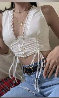 Lace up halter top