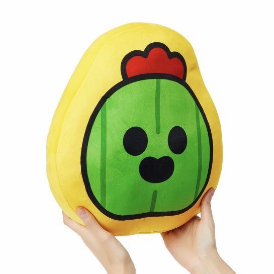 Line Friends X Brawl Stars Spike Face Cushion Soft Pillow Toys Games Stuffed Toys On Carousell