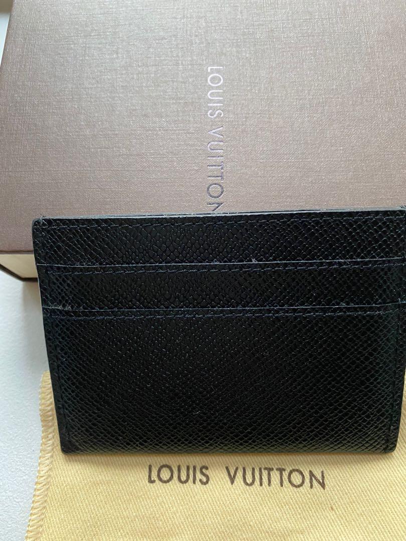 Louis Vuitton Double Card Holder Black Taiga