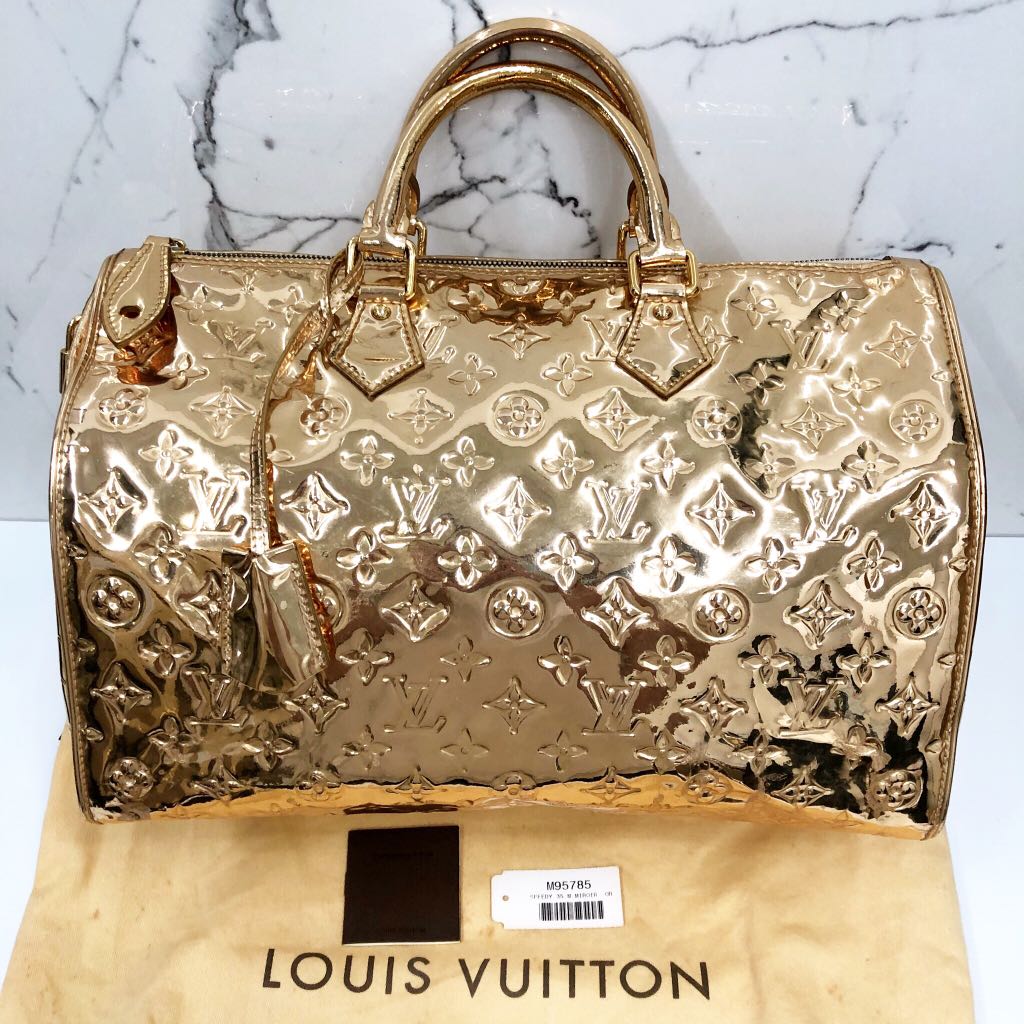 Bolsa Louis Vuitton Speedy 35 Mirror Prata com Dustbag - Personal