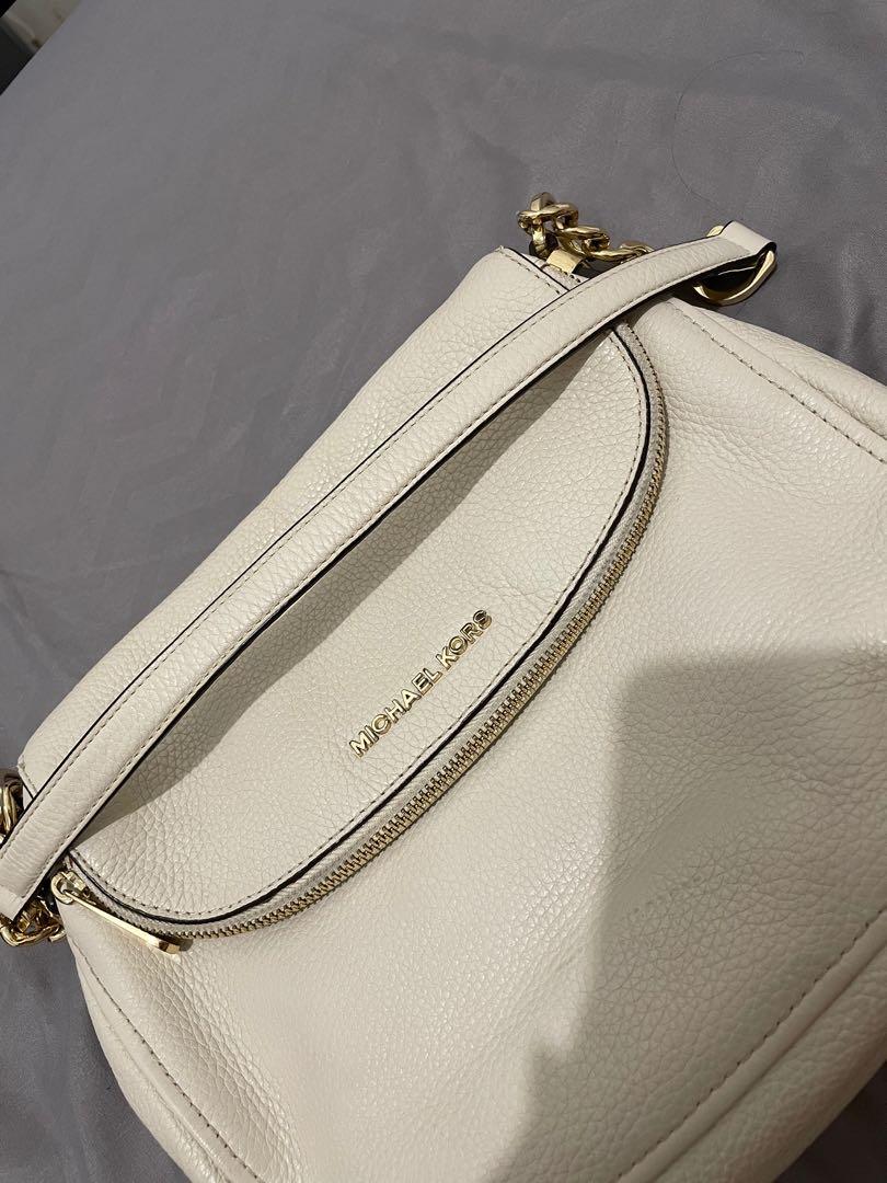 mk white sling bag