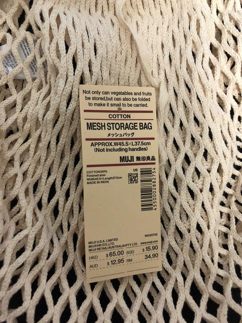 Muji Mesh Storage Bag, Women's Fashion, Bags & Wallets, Tote Bags on