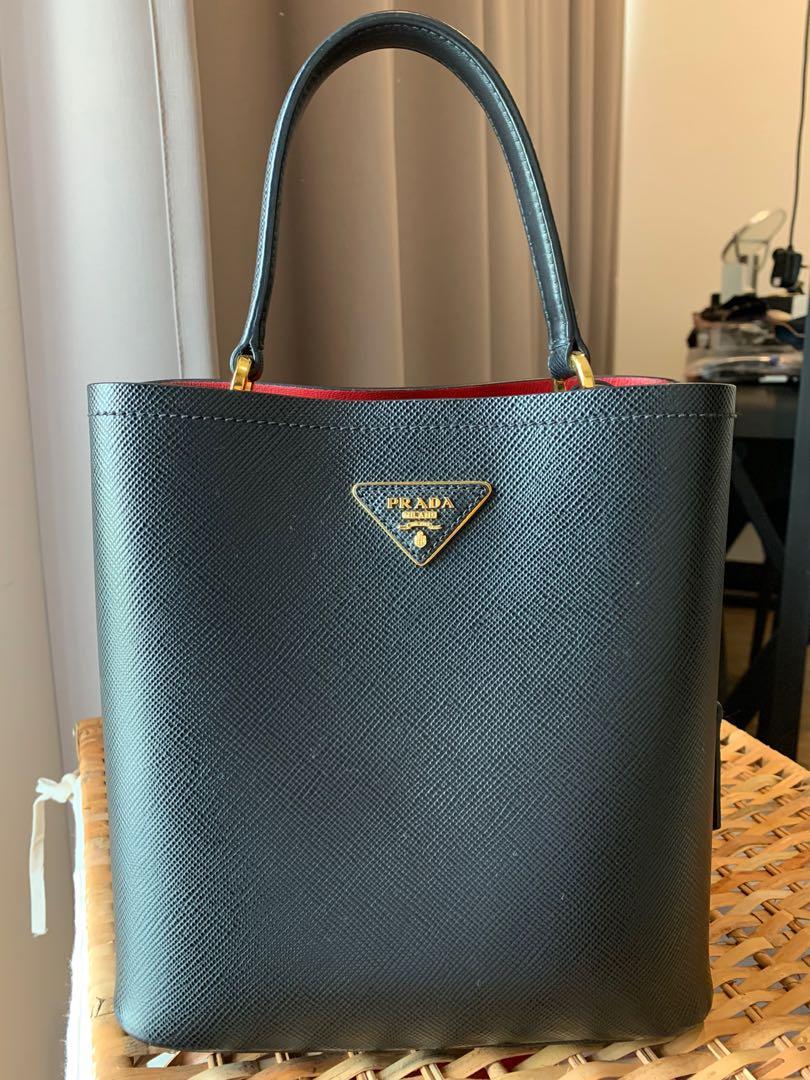 Prada Saffiano bucket bag, Luxury, Bags & Wallets on Carousell