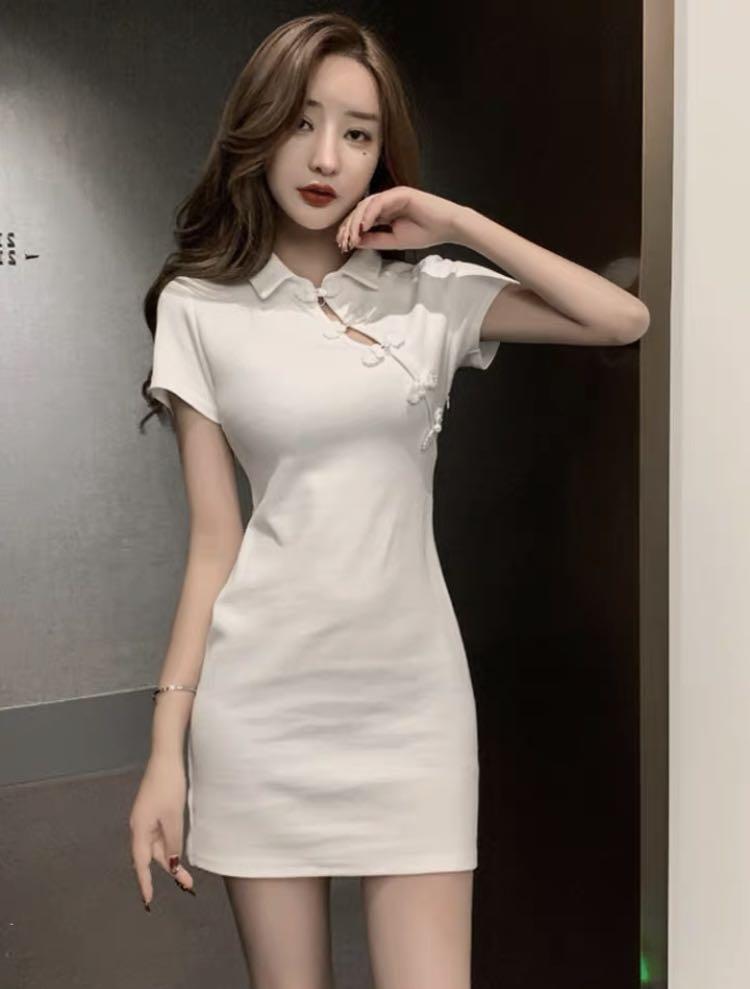 white oriental dress
