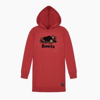 #23吃土季 #Roots大女童-農曆新年系列 花卉海狸毛圈布連帽洋裝