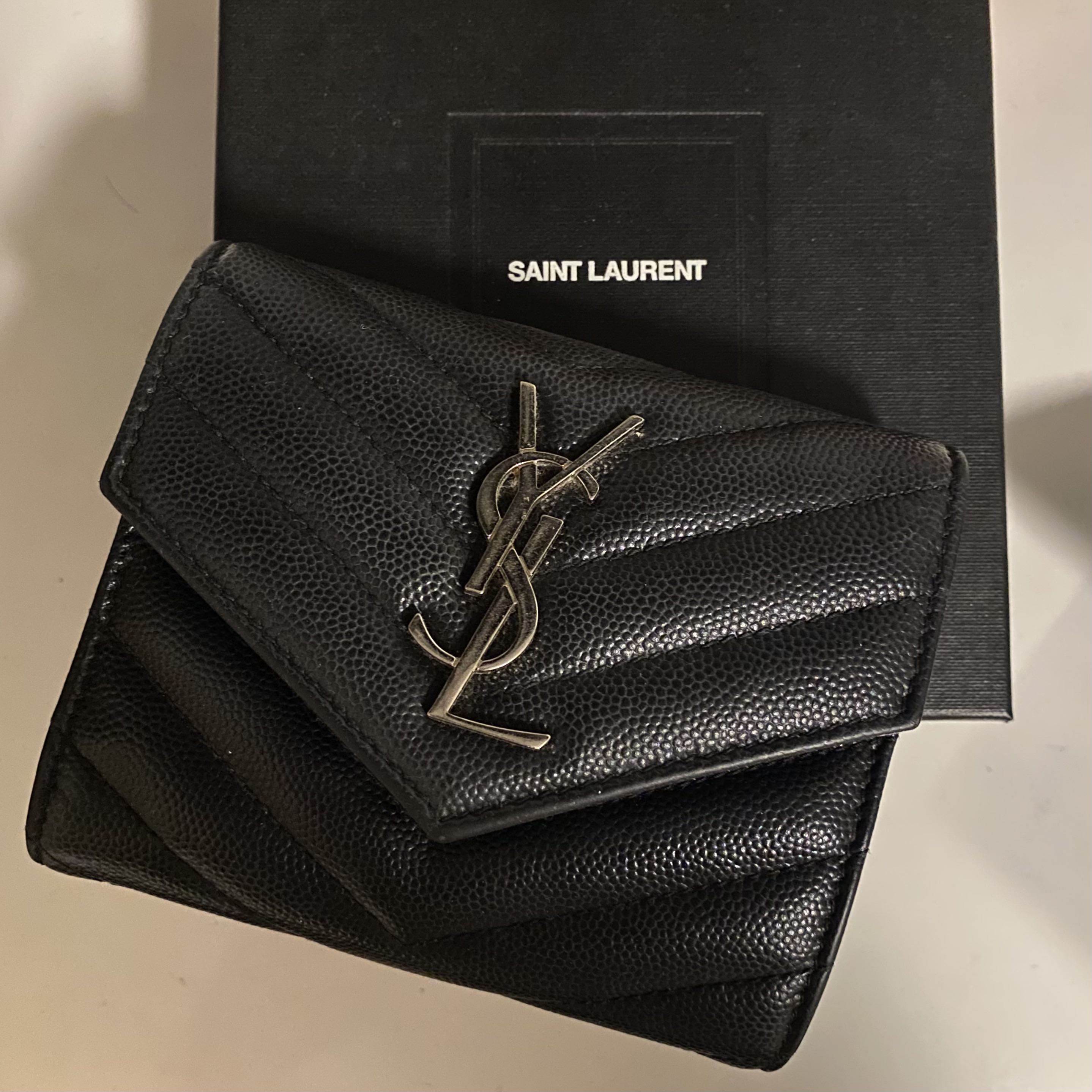 YSL Saint Laurent Monogram Compact Wallet , Luxury, Bags & Wallets on
