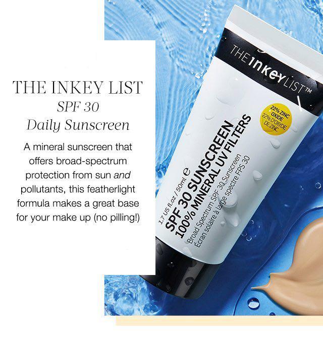 spf 30 daily sunscreen the inkey list