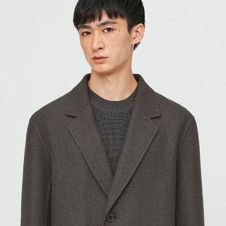 UNIQLO U | 雙面織紋大衣 ( 灰 L )