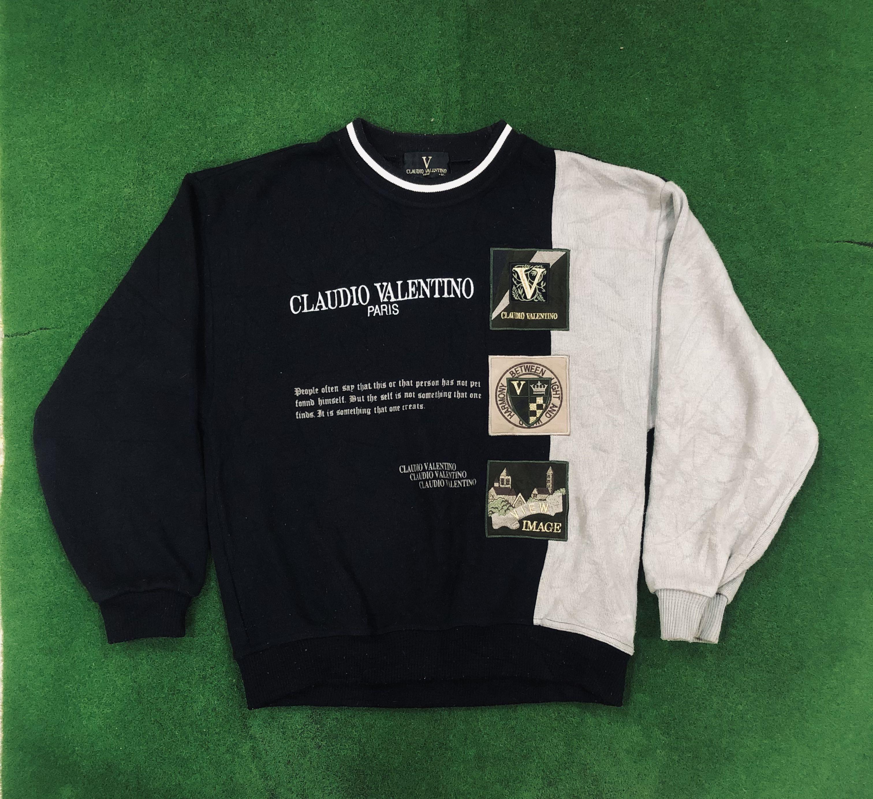 Vintage 90s Claudio Valentino Sweatshirt Men s Fashion Tops Sets Tshirts Polo Shirts on Carousell