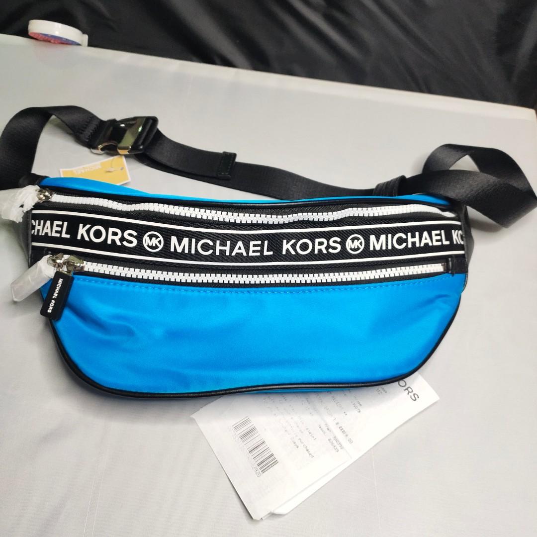 Michael Kors Blue Nylon Small Kenly Camera Crossbody Bag Michael
