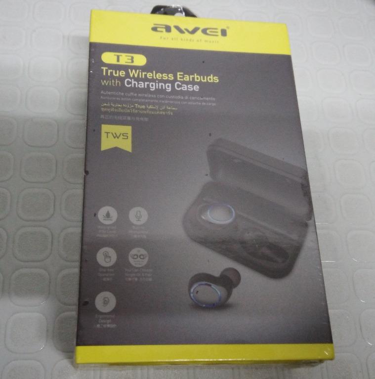 Awei T3 Wireless Bluetooth TWS (Category: Earphones) located in Cainta. Submitted by whiteelephantph (Listing ID 1063691115, Image 1). Description: .