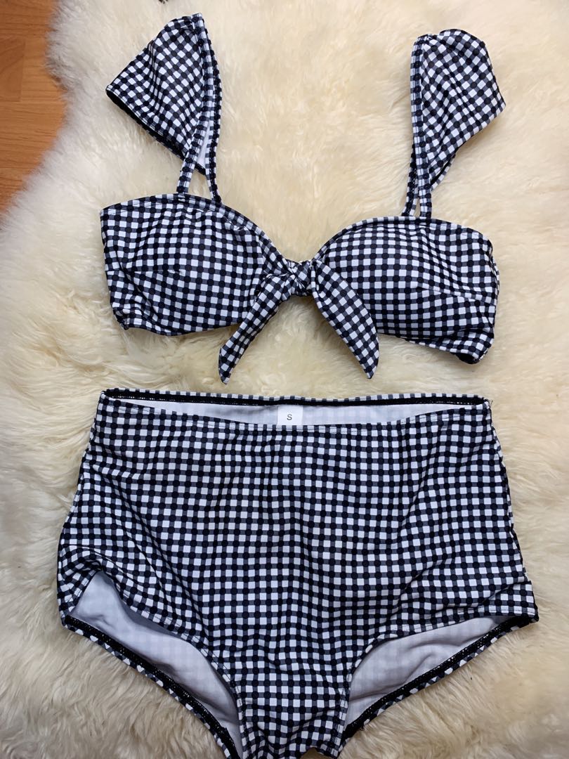 Blue and white checkered bikini Clearance