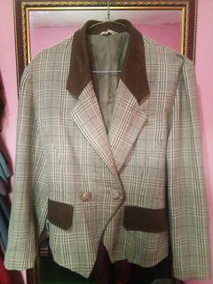Blazer Tartan Coklat