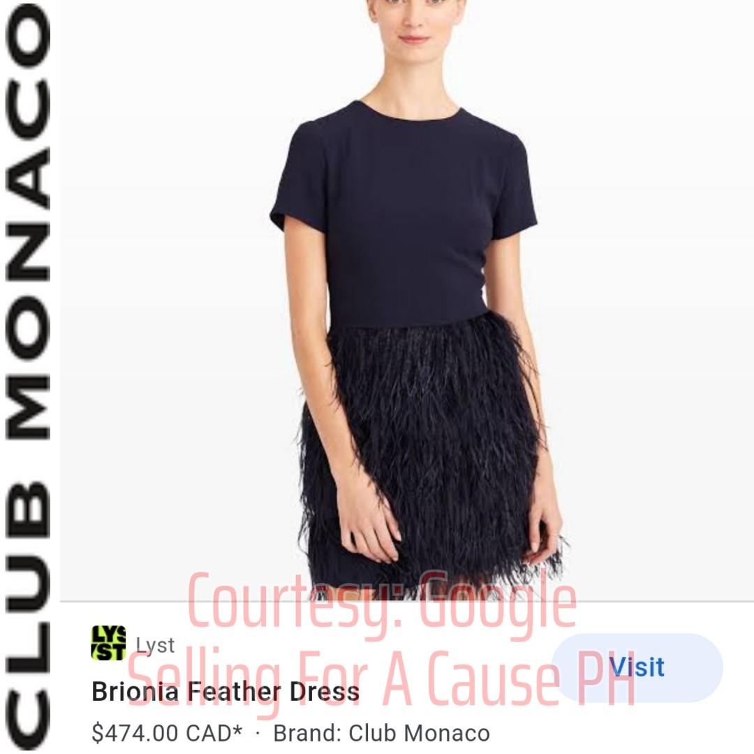 BNWOT Club Monaco 474 Ostrich Feather Cocktail Dress Women s Fashion Dresses Sets Evening dresses gowns on Carousell
