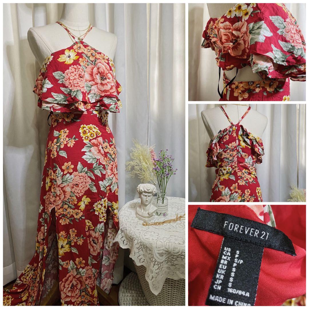 Forever 21 red long dress online