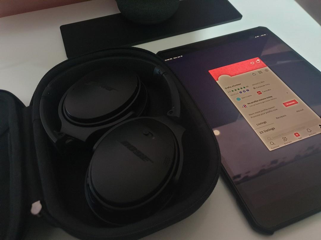 Bose QC 35 II (Category: Soundbars, Speakers & Amplifiers) located in Caloocan City. Submitted by als.clutter (Listing ID 1063746871, Image 2). Description: *AUTHENTIC, recognized by Bose connect app. *USED for less than a year, but still in good condition. *Sound is still superb * Watch jimsreviewroom on youtube for detailed review. *With carrying case, usb, and cord. RFS: *May jabra elite 65t pa ko and extra lang to di rin nagagamit. *Need extr