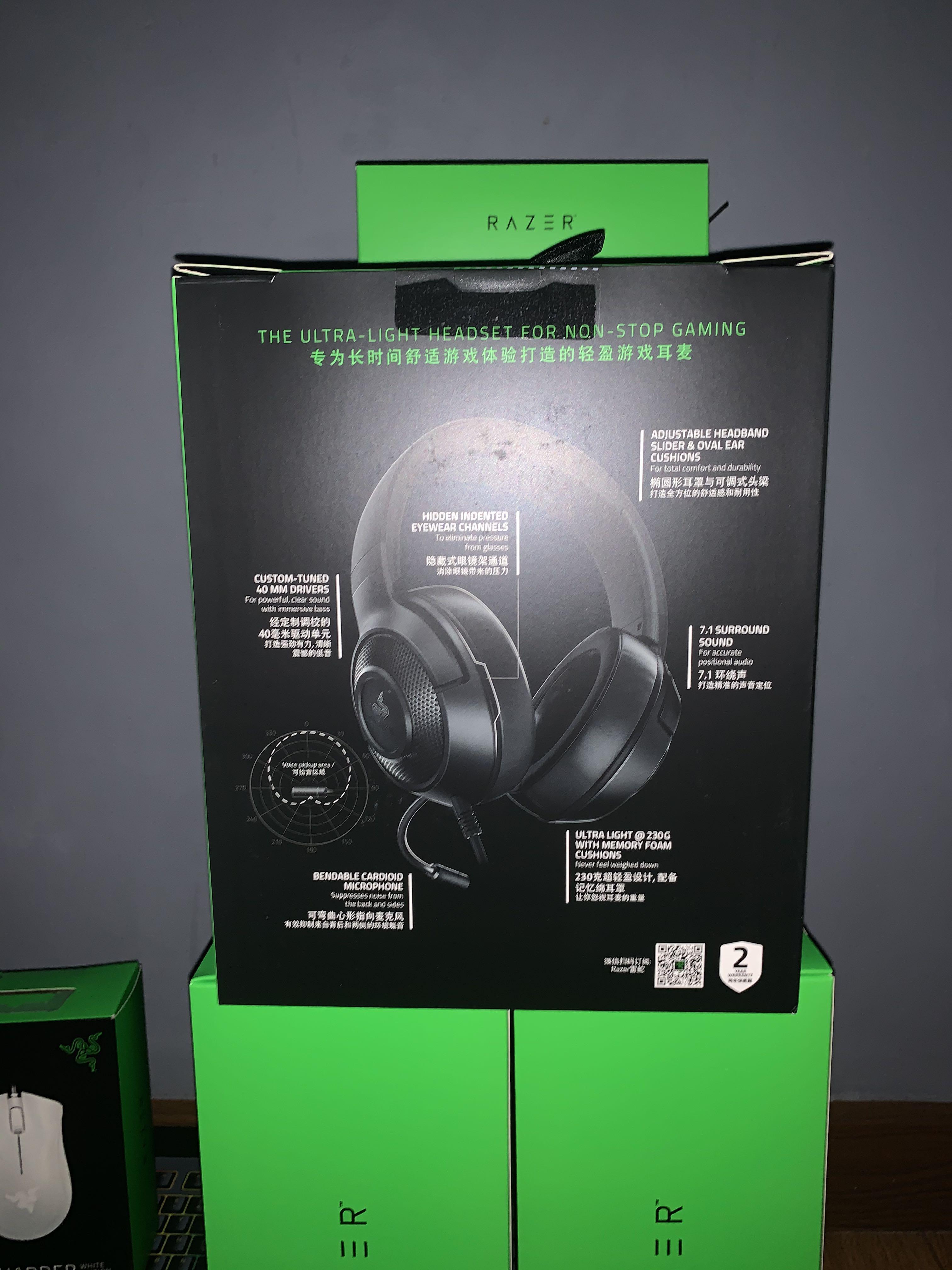 BRAND NEW Razer Kraken X Gaming Headset 7.1 Surround Ultralight Noise