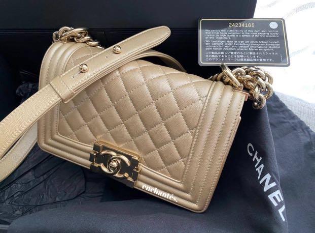 Chanel boy bag champagne gold sales