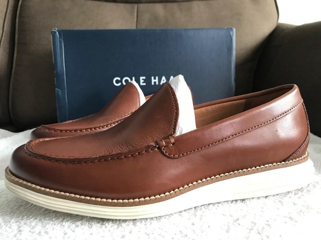 Cole Haan Mens Original Grand Venetian Tan Leather Slip On Loafers