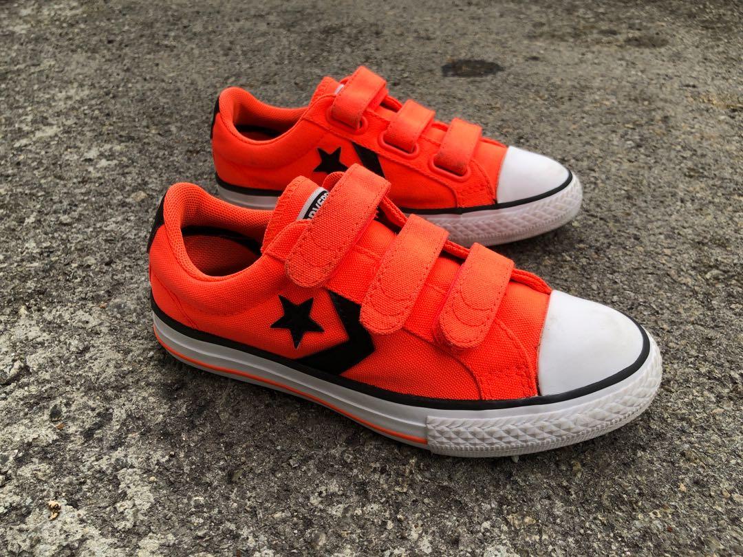Converse on sale orange velcro
