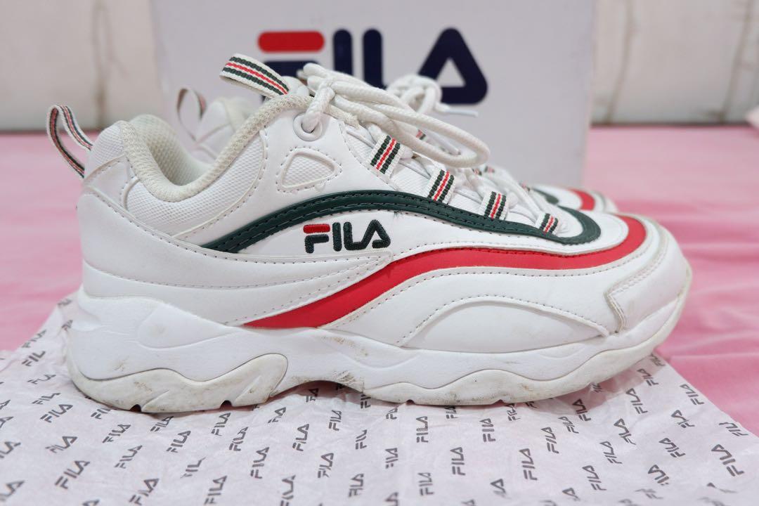 Fila ray white green red sale