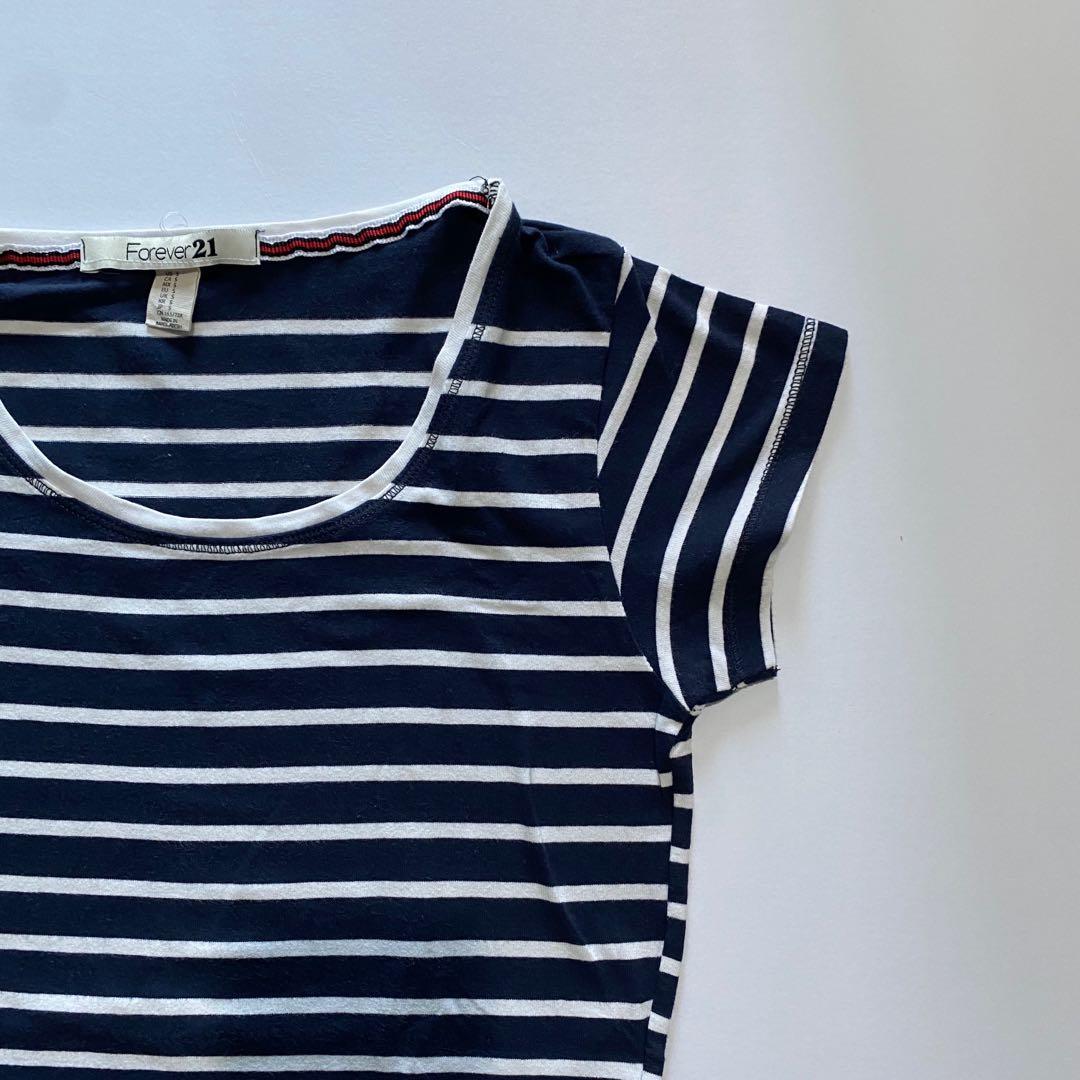 Basic Blue and White Striped Tee Shirt 
