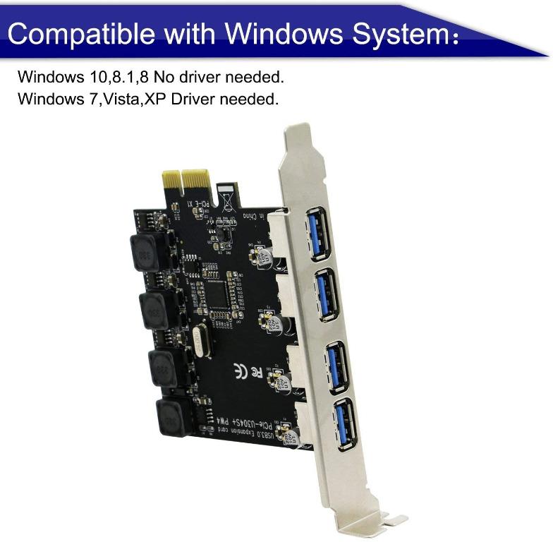 Freedelivery Febsmart 4 Ports Usb 3 0 Super Fast 5gbps Pci Express Pcie Expansion Card For Windows Server Xp 7 Vista 8 8 1 10 Pcs Build In Self Powered Technology No Need Additional Power Supply Fs U4 Pro Electronics Others