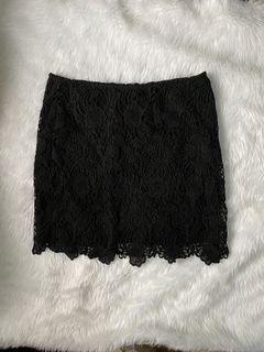 H&M black lace mini skirt