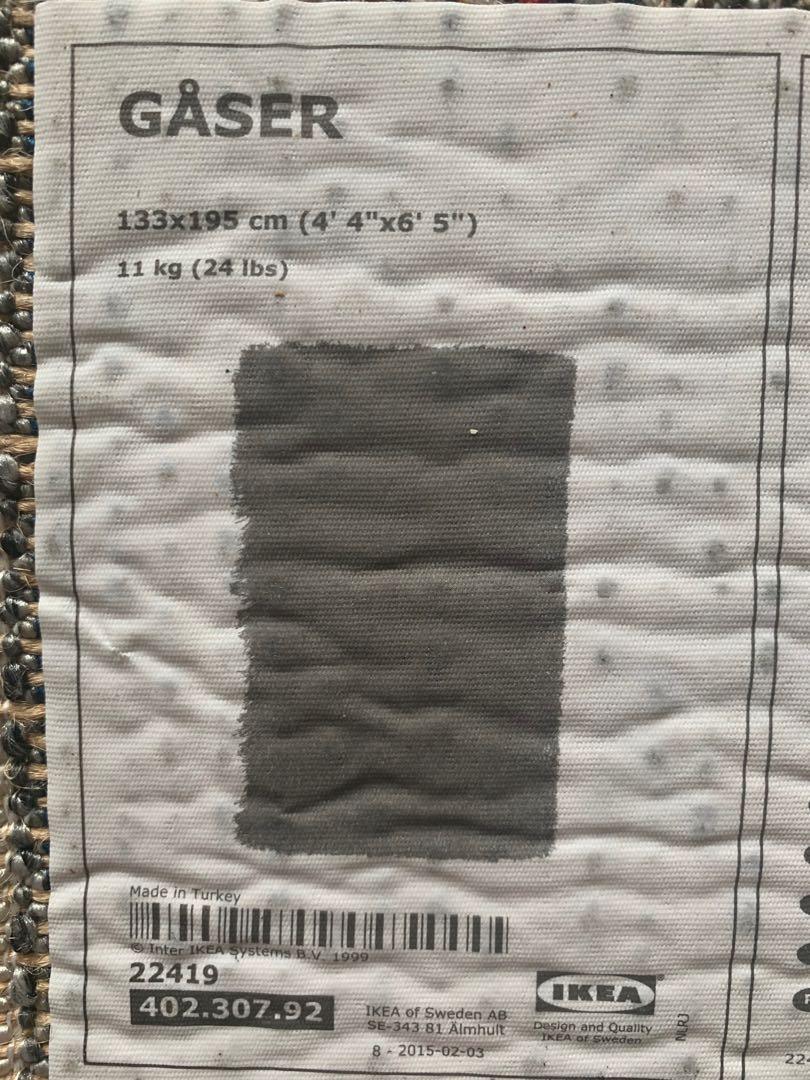 IKEA rug, Gaser, 133 x 195, Furniture & Home Living, Home Decor