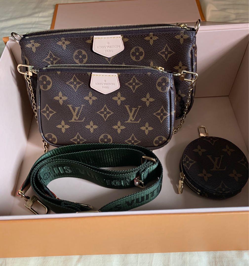 Louis Vuitton Multi Pochette Kaki/Green LV M44813, Luxury, Bags & Wallets  on Carousell