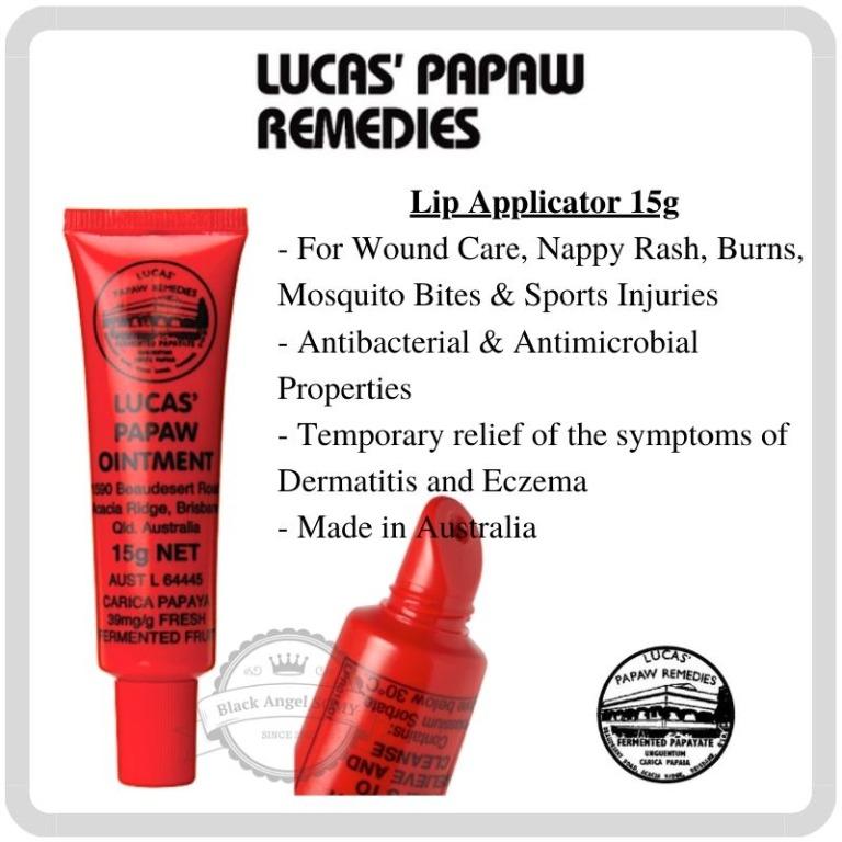 LUCAS' PAPAW OINTMENT Remedies 6 x 15g Pawpaw Cream Paw Paw with Lip  Applicator