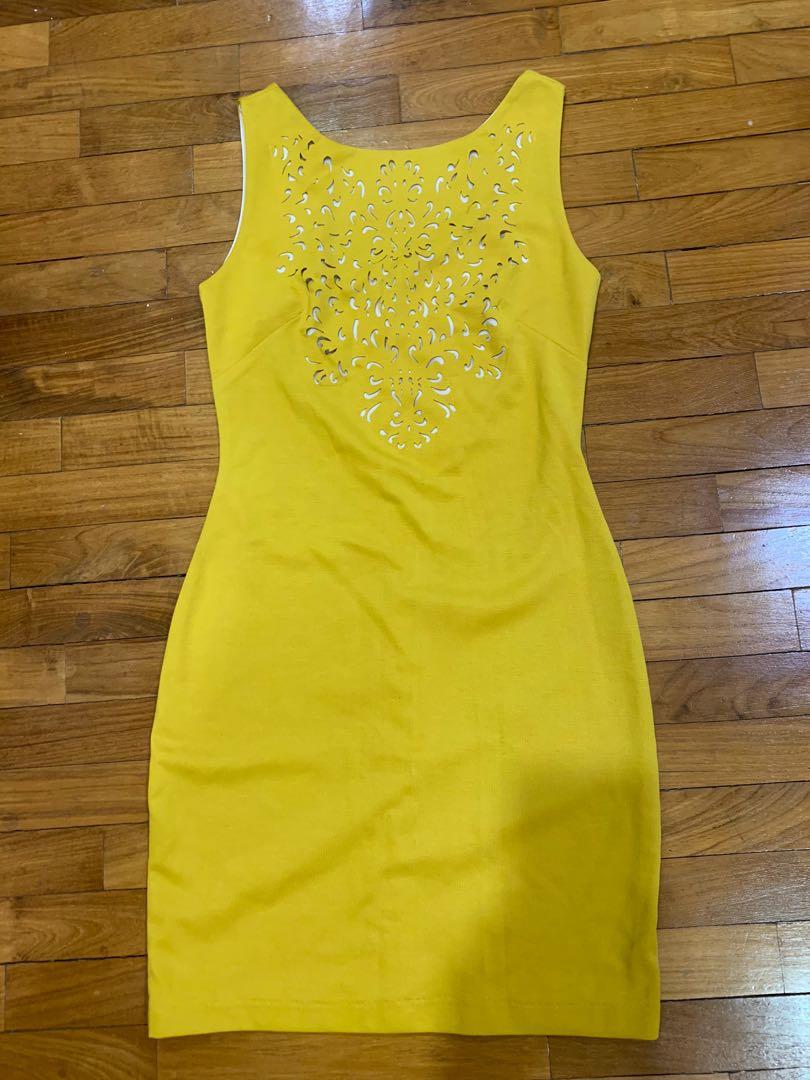 Yellow mustard color dress Clearance