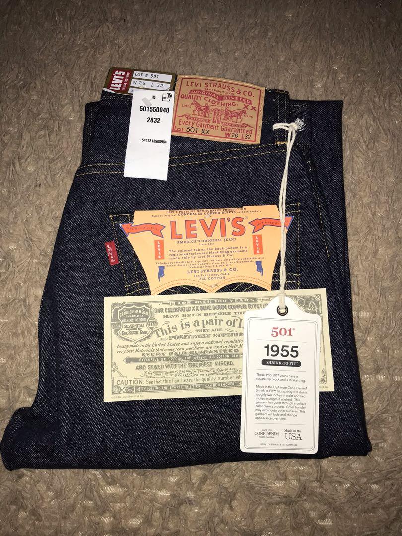 New Levis 501Xx Lvc Big E 1955 Made In Usa, Men'S Fashion, Bottoms, Jeans  On Carousell