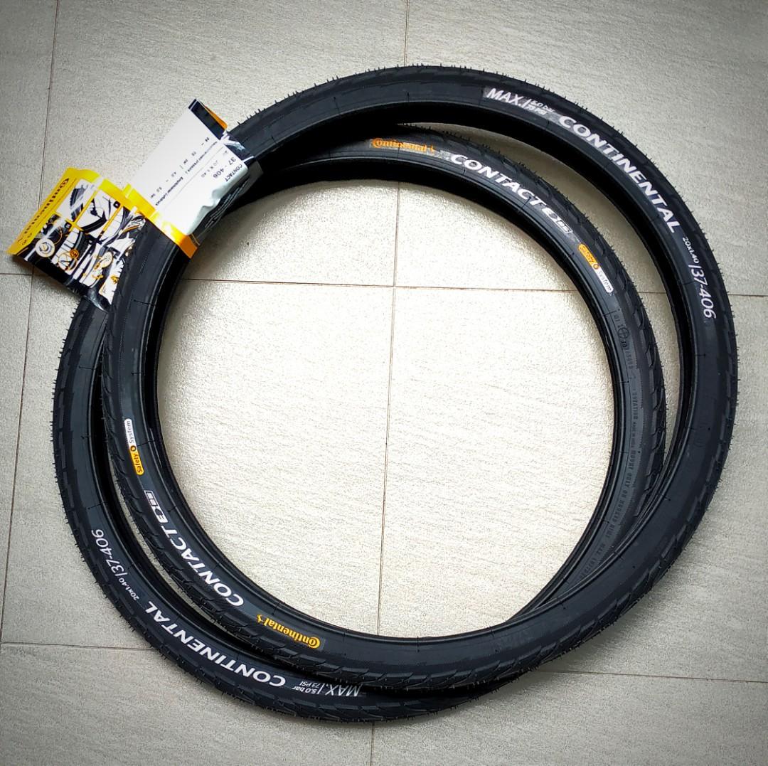 2 x Continental Contact Tyre 20 inch 406 1.4 1.75 Bicycle Folding