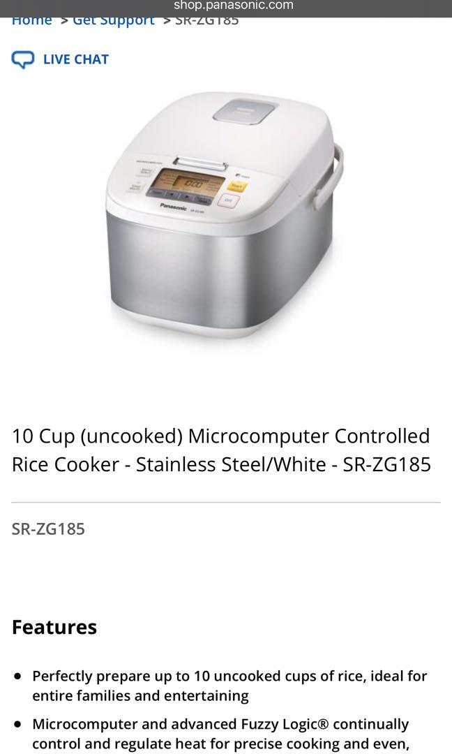 Panasonic Rice Cooker SRZG185, TV & Home Appliances, Kitchen