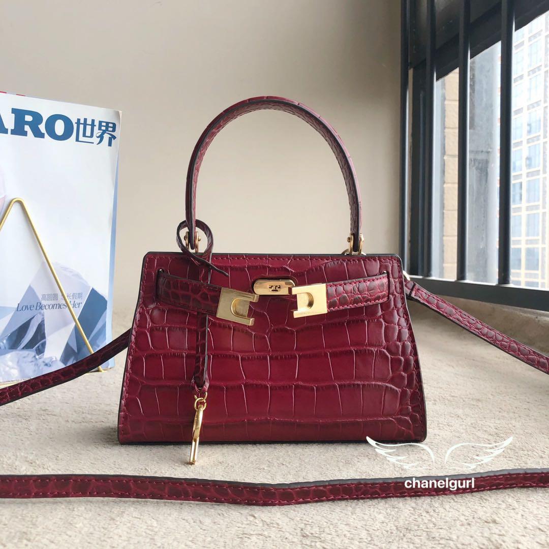 Petite | Tory Burch Lee Radziwill Croc Embossed Bag Red, Women's Fashion,  Bags & Wallets, Purses & Pouches on Carousell