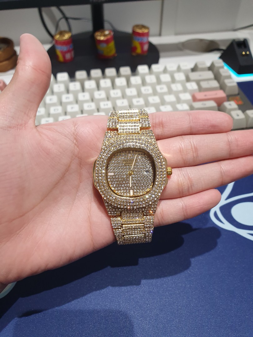 PinTime Quartz Iced Out watch