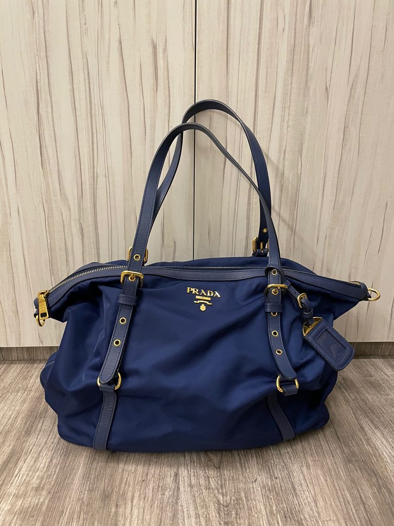 Buy Authentic, Preloved Prada Saffiano Trimmed Tessuto Tote Navy Bags from  Second Edit by Style Theory