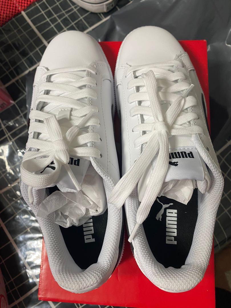 Puma smash leather white top