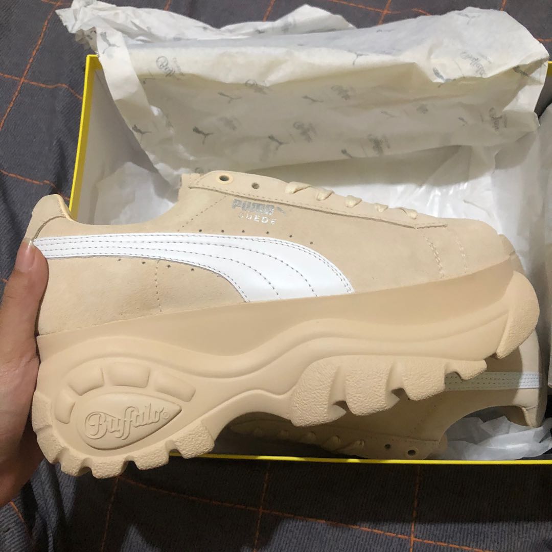 Puma X Buffalo Suede Cream Platform Sneakers metta.pt