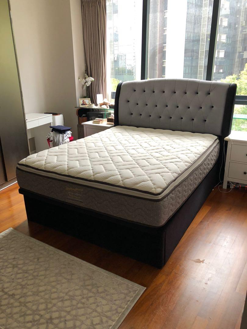 Queen bed base with storage, Furniture & Home Living, Furniture, Bed