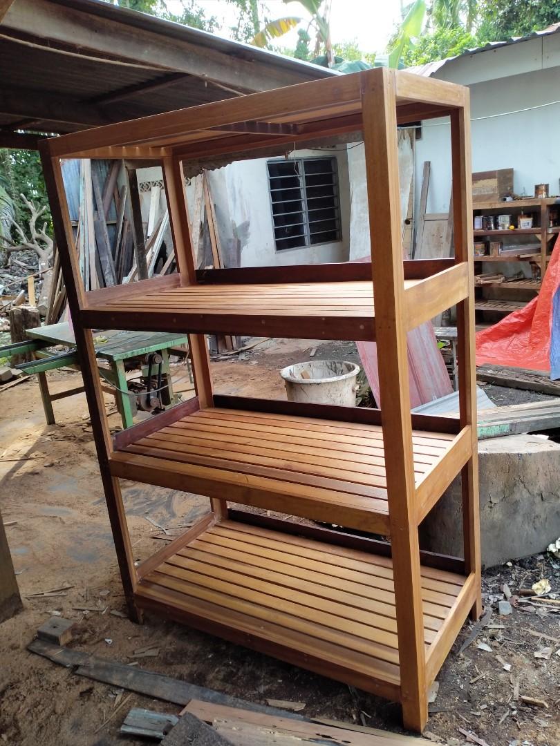 Rak Kayu Solid, Furniture & Home Living, Furniture, Shelves, Cabinets ...