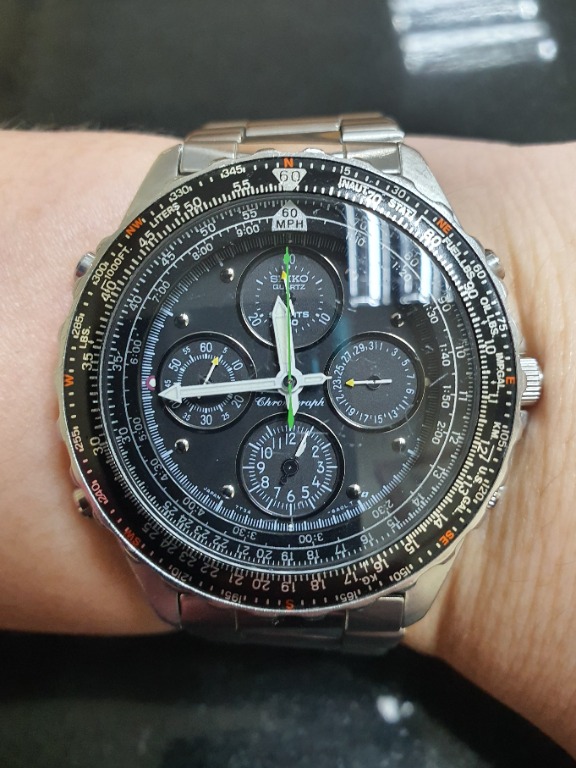 Seiko Vintage Flightmaster 7T34 6A00 Men s Fashion Watches