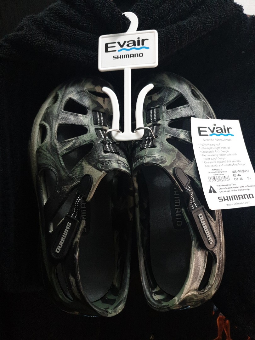 Shimano Evair Khaki Camo Marine Fishing Shoes saltwater freshwater wet shoe,  Sports Equipment, Sports & Games, Water Sports on Carousell