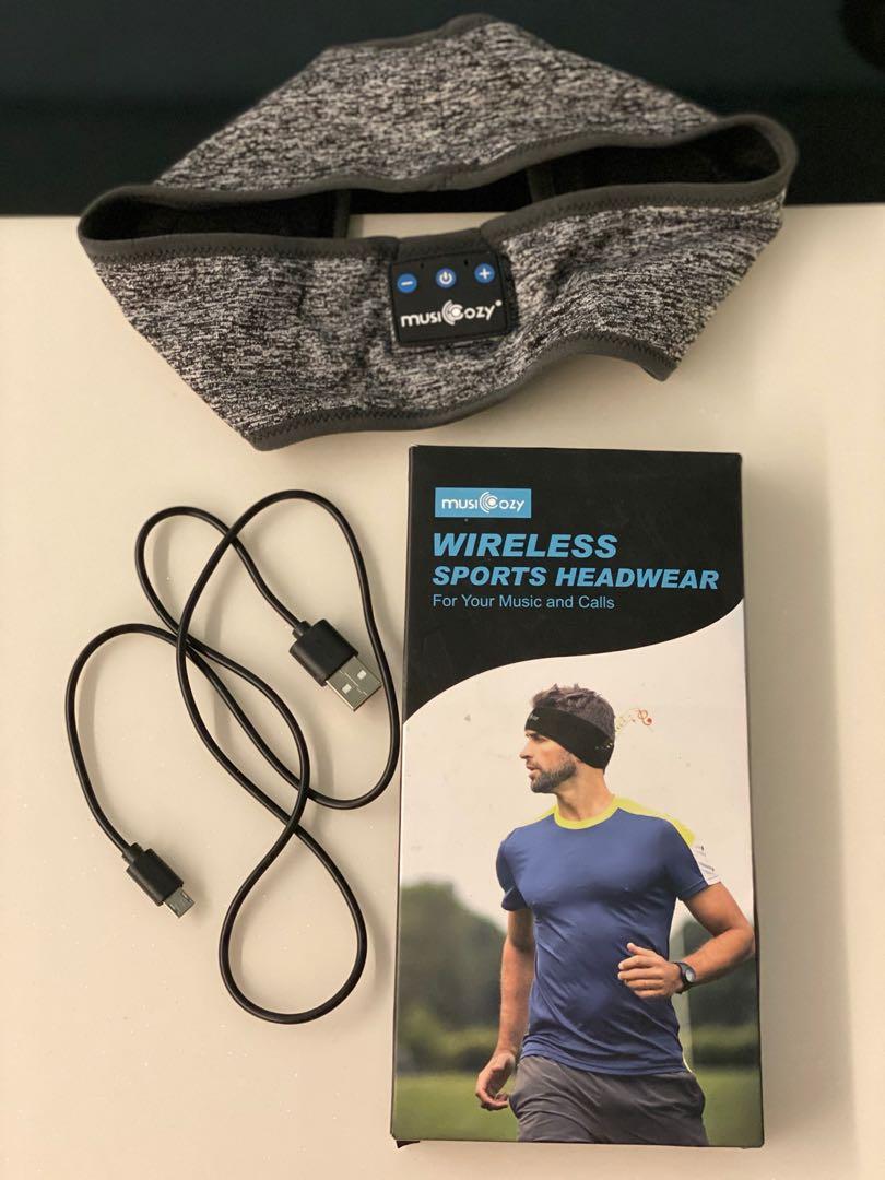 Sleep Headphones Bluetooth Sports Headband Wireless Music Headband Headphones IPX6 Waterproof Headphones with Mic for Sleeping Workout Running