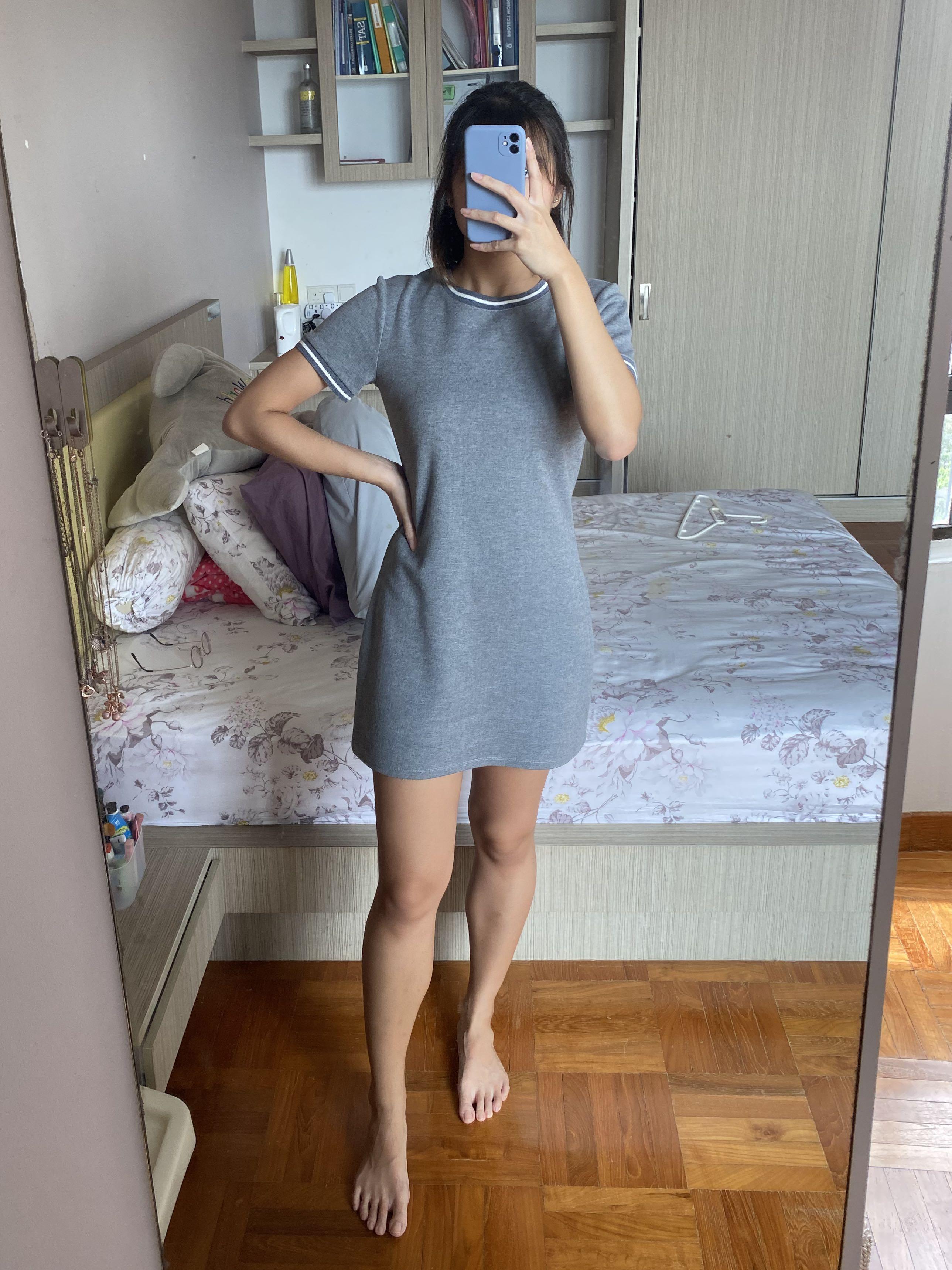 Something Borrowed Grey T shirt Dress Women s Fashion Tops Sleeveless on Carousell